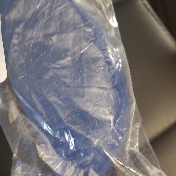 NWT Large BLUE Hinged Sunglasses Case Crackle Design - Picture 3 of 5